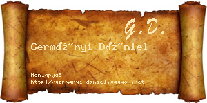 Germányi Dániel névjegykártya